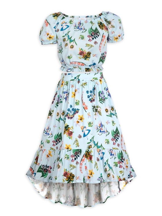 Her Universe Dresses & Skirts - Her Universe Light Blue Floral Mary Blair Alice in wonderland  2 piece